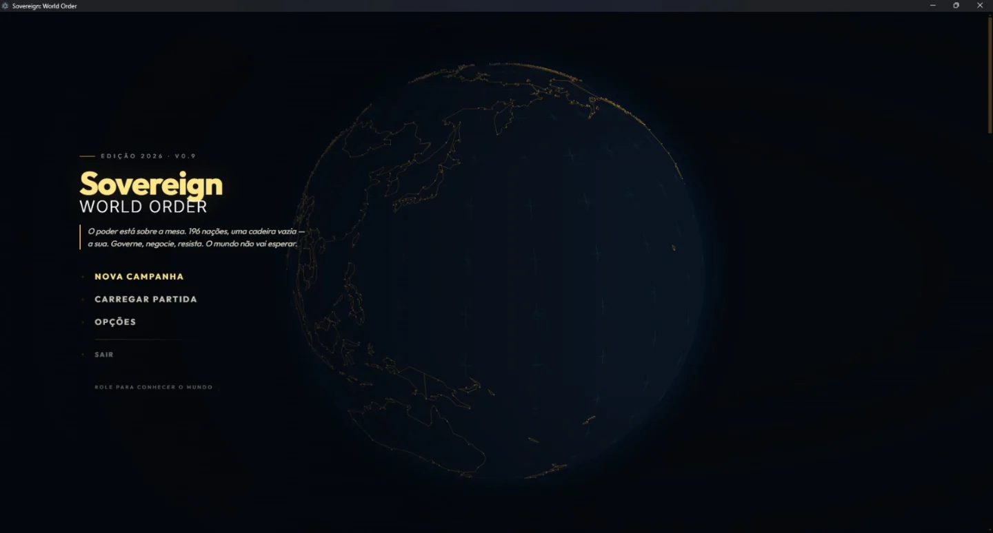 Title screen — August 2026 · v0.9